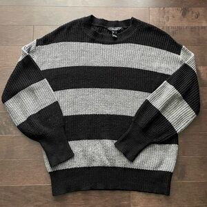 Streetwear Society Black & Grey Striped Knit Sweater Women’s Small